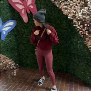 90 Degree By Reflex Women's Burgundy Leggings